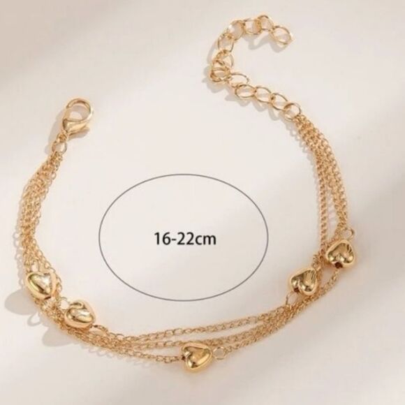 Gold layered heart bracelet - Picture 2 of 3